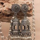Indian Traditional Bollywood Silver Oxidized Long Jhumka Jhumki Earrings