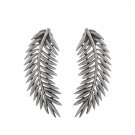 Indian Earrings, Oxidised Silver,Palm Leaf Stud Earrings, Indian ethnic Earrings