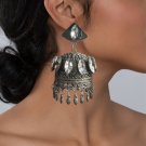 Black Metal Jhumka, Kundan Earrings Jhumka, Bollywod Earrings, Ethnic Jewellery