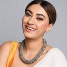 Indian Oxidised Bollywood Wedding Designer Long Necklace Heavy Set Women