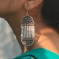Oxidised Silver Gypsy Ethnic Tassel Unique Charms Dangle Drop Stud Earrings