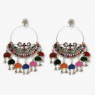 Indian Bollywood Style Dual Tone Oxidized Silver Chandbali Earring