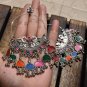 Indian Bollywood Style Dual Tone Oxidized Silver Chandbali Earring