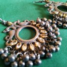 Indian Traditional Oxidised Mirror Kundan Chandbali Earrings Jhumka Jewelry