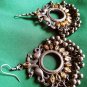 Indian Traditional Oxidised Mirror Kundan Chandbali Earrings Jhumka Jewelry