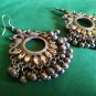 Indian Traditional Oxidised Mirror Kundan Chandbali Earrings Jhumka Jewelry