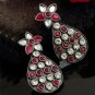 Kashmiri Mugal Bollywood Silver Oxidised Indian Jhumka Jhumki Mirror Earrings