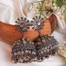 Ethnic Traditional Bollywood Style Silver Oxidized Big Jhumka Indian Earrings
