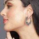 Indian Ethnic Bollywood Silver bells Oxidised Pretty Hoop Office Earrings