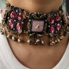 Choker, Silver Oxidised jewelry set, German silver choker, Indian Jewelry