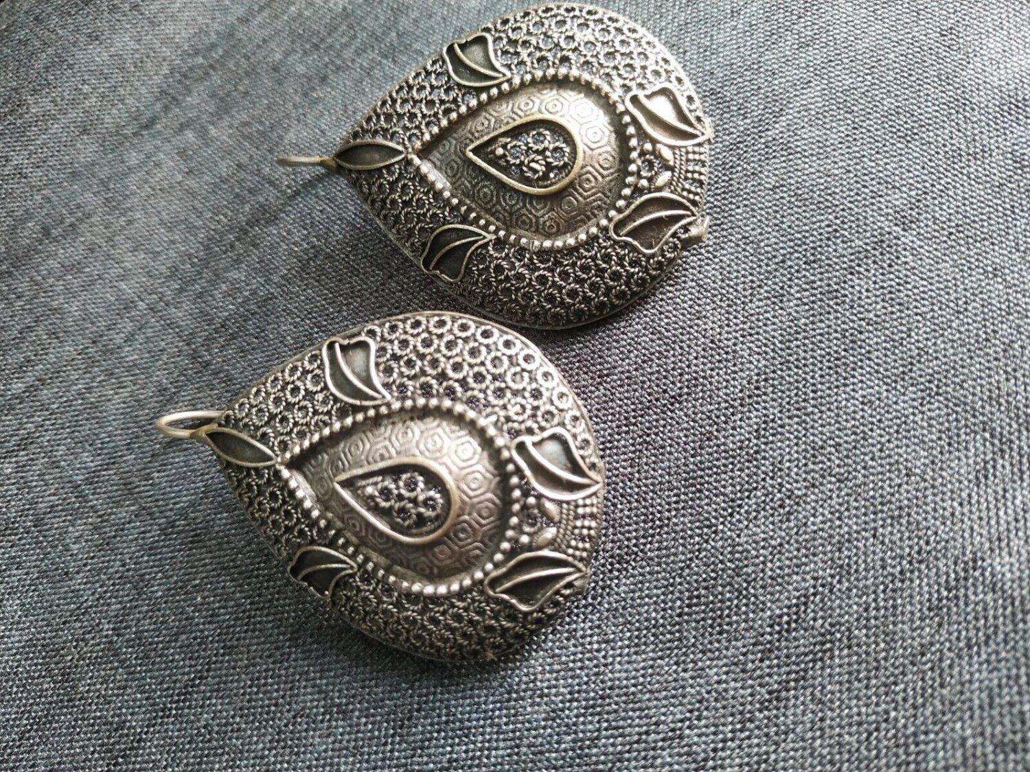 TRENDY Blackened Silver Platted Stud Earrings, handmade oxidised silver studs