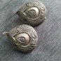 TRENDY Blackened Silver Platted Stud Earrings, handmade oxidised silver studs