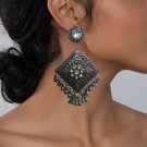 Women Meenakari Black kundan Jhumka Earring Bollywood