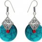 Tibetan Turquoise, Coral, Lapis Lazuli Handmade Bohemian Nepali Earrings CC-11