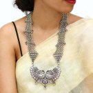 Silver Oxidised Jewelry Set, Long Stone Necklace, Indian Jewelry, Free Shipping