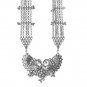 Silver Oxidised Jewelry Set, Long Stone Necklace, Indian Jewelry, Free Shipping