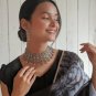 Oxidised Metal Handmade Indian Ethnic Black & Silver choker Necklace Jewelry set