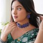 Bollywood Indian Handmade Wedding Silver Plated Choker Necklace Jewelry Set