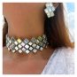 Indian Ethnic Bollywood Silver Afgani Mirror Work Choker Necklace Set