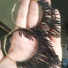 Black Colour  Hoop Handmade Bohemian Seed Bead Earring Dulcett