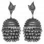 Oxidized Indian Bollywood Silver Plated Beaded Jhumka Earrings Fashion Jewelry