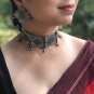 Indian five Paisa Coin Collar Choker Necklace Chrome - Great Gift