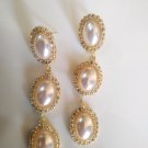 Rhinestone Christmas Candy Cane Bowknot Dangle Earrings Gift