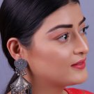 Traditional Ethnic Indian  Black Color Pearl Oxidised Jhumka earrings for women