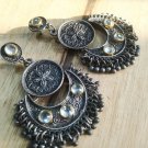Oxidised Chandbali Jhumka Jhumki Antique EarringsTraditional Indian Jewellery