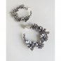 Oxidized Silver Floral Hoop Earrings