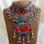 Afghani Bollywood Style Indian Designer Silver Oxidized Boho Jewelry Necklace