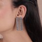 Indian Bollywood Oxidised Stud Earrings Silver look alike