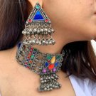 Latest Afghani Ethnic Indian Traditional Ethnic Oxidized Silver Mirror Necklace