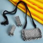 Handmade Indian Necklace- Old Ethnic Tribal Silver Pendant Bohemian