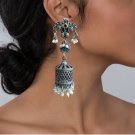 Indian Traditional Bollywood Silver Oxidized Mugal Jhumka Jhumki Long Earrings31