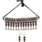 Indian Jewelry Silver Oxidized Chokar Necklace Earrings Afghani Bollywood Set