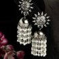 Jhumka Earrings with Drop Pearls, Indian Earrings, Bollywood Earrings