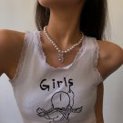 Shadow* Handmade Gem Bear Pendant Pearl Necklace