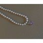 Shadow* Handmade Gem Bear Pendant Pearl Necklace