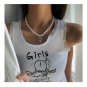 Shadow* Handmade Gem Bear Pendant Pearl Necklace