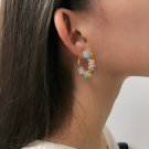 Shadow* Handmade Colorful Bead Circle Earrings 925 Silver Needle
