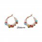 Shadow* Handmade Colorful Bead Circle Earrings 925 Silver Needle
