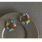 Shadow* Handmade Colorful Bead Circle Earrings 925 Silver Needle