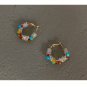 Shadow* Handmade Colorful Bead Circle Earrings 925 Silver Needle