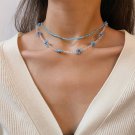 Shadow* Handmade Beaded Flower Necklace Double Layered Clavicle Chain