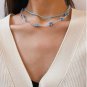 Shadow* Handmade Beaded Flower Necklace Double Layered Clavicle Chain