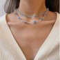 Shadow* Handmade Beaded Flower Necklace Double Layered Clavicle Chain