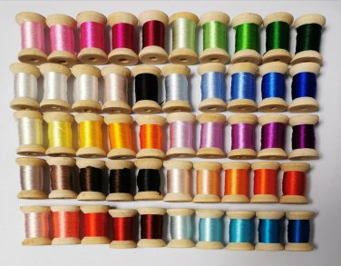 50 spools natural mulberry silk embroidery threads DIY craft