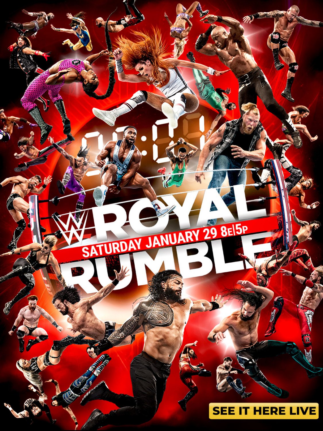 The 2022 Royal Rumble Poster WWE Event Art Print Size