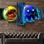 PacMan Wall Art Framed / Evil Pac man Canvas / Video Game Prints 5 Piece